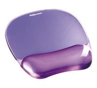 Fellowes Tapis de souris Crystal Gel 9144104 – Repose-poignet ergonomique en gel violet transparent