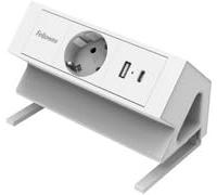 Fellowes Multiprise de bureau Power Desk Type F blanche 1 pièce