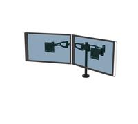 Fellowes Vista Bras Double 8041701 Support écran 2x 26" (66cm) Fixation Pince VESA 75x75/100x100 Inclinaison +/-37° Pivot 180° Rotation 360° Noir