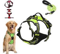 Fellstern Harnais anti-traction, réglable, doux, avec design Step-In, respirant et rembourré, pour la marche détendue, contrôle anti-traction, pour chiens (vert, taille L)