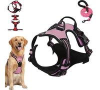Fellstern Harnais anti-traction, réglable, doux, avec design Step-In, respirant et rembourré, pour la marche détendue, contrôle anti-traction, pour chiens (rose, taille M)