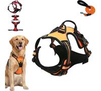 Fellstern Harnais anti-traction, réglable, doux, avec design Step-In, respirant et rembourré, pour la marche détendue, contrôle anti-traction, pour chiens (orange, taille M)