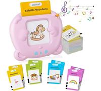Felly 224 Mots Cartes Flash Parlantes Espagnol, Jeux éducatifs 1 2 3 4 5 6 Ans, Jouet Enfant Jouets d'apprentissage avec Cartes 112 Feuilles, Jouet Montessori Anniversaire Fille Garcon (Rose)