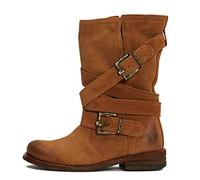 Felmini - Chaussures Femme - Tomber en Amour avec GREDO 8562 - Bottes Cowboy & Biker - Cuir Véritable - Marron
