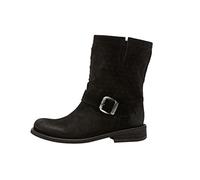 Felmini - Chaussures Femme - Tomber en amour avec GREDO D618 - Bottes Biker - Cuir Véritable - Noir - 38 EU Size