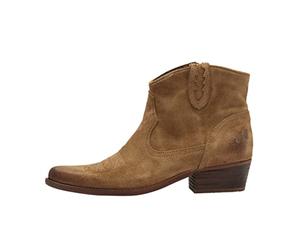 Felmini - Chaussures Femme - Tomber en amour avec WEST B504 - Bottines Cowboy - Cuir Véritable - Beige - 38 EU Size