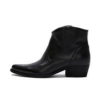 Felmini - Chaussures Femme - Tomber en amour avec WEST B504 - Bottines Cowboy - Cuir Véritable - Noir