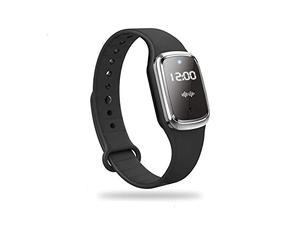 Feloyal Bracelet anti-moustiques, étanche à ultrasons USB rechargeable anti-moustiques pour la plage et la pêche, adultes et enfants, durée de vie de la batterie 130 heures, affichage de la montre