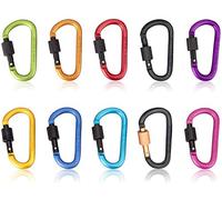 Feloyal Lot de 10 mousquetons en alliage d'aluminium pour bouteille de sac à dos de camping, randonnée ou voyage