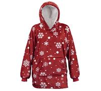 Felpa Con Cappuccio 70x50x87cm Design Natalizio Rossa E Bianca Multicolore