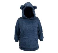 Felpa Con Cappuccio E Orecchie, 50x70, Blu Scuro, Natale, Pile, Soffice, Caldo, Inverno, Regalo Multicolore