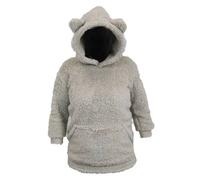 Felpa Con Cappuccio E Orecchie, 50x70, Grigio Chiaro, Natale, Pile, Soffice, Caldo, Inverno, Regalo Multicolore