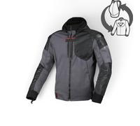 Felpa Moto MACNA Distec Avec Capuche Transformable En Sac À Dos Gris, Noir