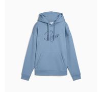 Felpa PUMA ESS Script Comfort Hoodie, Cool Blue, Femme 688072, Originale