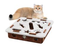 Felt Cat Scratching Box with Bell Balls - Interactive Puzzle & Nail File Scratcher | 12-inch Durable Hunting Simulation Toy | Cat Scratch Box - Indoor Floor Play Travel