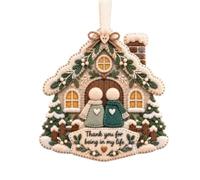Felt Christmas Craft Kits, Snowflake House Ornaments, Christmas Tree Decor | Handmade Felt Design with Warm Messages, Snowflake House Ornaments, for Home Door Handle Car Mirror Mantle Fireplace Wall