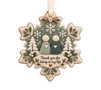 Felt Christmas Craft Kits, Snowflake House Ornaments, Christmas Tree Decor | Handmade Felt Design with Warm Messages, Snowflake House Ornaments, for Home Door Handle Car Mirror Mantle Fireplace Wall