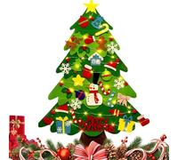 Felt Christmas Tree Set - Winter Holiday Craft Activity with String Lights | Soft Felt Design with Colorful Ornaments, Easy Setup and Decoration, Ideal for Parties Classroom Living Room, 98x69cm