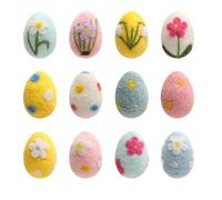 Felt Easter Egg Decoration Set 12 Pack | Felt Material, 2.4in X 1.8in, Speckled Design | DIY Garland Ornaments, Home Wall Tree Hanging Decor | Spring Holiday Crafts