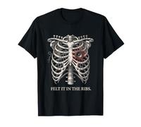 Felt It in The Ribs Guitare Cordes Ribcage Speaker Audio Art T-Shirt