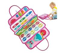 Felt Learning Board, Fine Motor Skills Sensory Educational Toy Kids, Interactive for Preschool Kindergarten Learning with Buttons Zippers Buckles and Shapes Travel Or Classroom Play