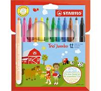 Felt -tip Pen Stabilo Trio Jumbo xxl Penny à 12 couleurs | 6 morceaux