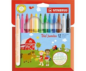 Felt -tip Pen Stabilo Trio Jumbo xxl Penny à 12 couleurs | 6 morceaux