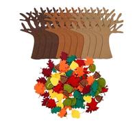 Felt Tree Craft Kit 96pc - Autumn Maple Leaf | Thanksgiving DIY Ornament