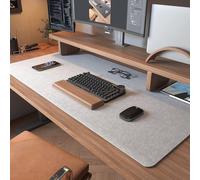 Felt Writing Pad Non-Slip Writing Pad 100 x 40 cm Extra Large Felt Mouse Pad Desk Pad Light Grey