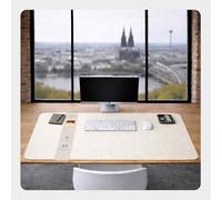 Feltd. Sous-main 50 x 90 cm en feutre rPET - Extra large avec sous-main antidérapant - Tapis de bureau durable de qualité supérieure de la manufacture de Cologne (Linen)