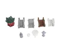 FELTECHELECTR 10 Pièces Miniature Pont en Résine Style Chinois Rustique | Finition Effet Bois Vieilli, Artisanat Réaliste, Compatible Terrariums, pour Bonsaï et Aquascaping