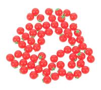 FELTECHELECTR 100 Mini Tomates Cerises Factices en Plastique 074 CM Figurines Miniatures Réalistes pour Maison de Poupée Accessoires Éducatifs de Jeu D’Imagination pour Garçon et Filles