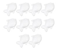 FELTECHELECTR 10pcs Boules de Mousse Poisson Rouge Inachevées Soi-même Blanc pour Bricolage Garçon et Filles, Matériau Écume, pour Cultiver Habileté Manuelle