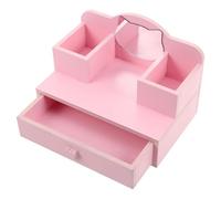 FELTECHELECTR 12 en Bois Rose avec Miroir Réglable et Tiroirs de Rangement Bureau de Maquillage de Princesse pour Petites Filles Mobilier Décoratif pour Jeu D’Imagination
