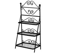 FELTECHELECTR 12 en Fer Noir Étagère Décorative pour Maison de Poupée Accessoire D’Ornement Mobilier Miniature Présentoir pour Mini Plantes D’Intérieur