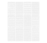 FELTECHELECTR 12 Feuilles de Pochoirs Lettres Alphabet en Pet Réutilisables pour Peinture sur Bois, Supports Solide pour Création D'ornements et Peinture Murale