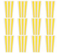 FELTECHELECTR 12 pièces Boîtes Popcorn Carton Rayé Jaune Conteneurs Légers pour Fêtes Anniversaires Cinéma Snacks Bonbons