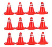 FELTECHELECTR 12 pièces DIY Traffic Sign Model Plastic Roadblocks for Simulation Table Parking Barriers and Road Signs