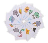 FELTECHELECTR 12 pièces Mots Garçon Fille Apprentissage Météo Cognition Double-Face Couleur Vive pour Mémoire Concentration