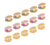FELTECHELECTR 15 pièces Miniature Resin Shells Glow in The Dark Small Pearl Charms for Aquarium Party Decoration Ocean Beach DIY Craft