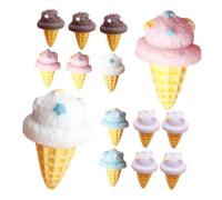 FELTECHELECTR 16pièces Faux Glaces Cornet Accessoires Décoratifs Pour Vitrine De Magasin Et Photographie Modèles De Desserts Imaginaires