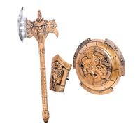 FELTECHELECTR 1Ensemble Set Accessoires de Cosplay pour Garçon Fille Hache et Bouclier pour Fête et Performance Accessoires de Jeu de Rôle pour Garçons et Filles