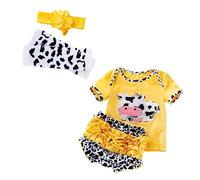 FELTECHELECTR 1Ensemble Vêtements pour Renaître Fille Tenue à Motif Vache pour Poupées pour Anniversaire de Noël