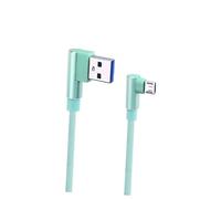 FELTECHELECTR 1m Câble USB à Degrés Chargeur Data pour Smartphone Vert Câble De Chargement Réversible Et avec De Port