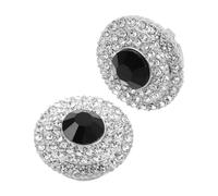 FELTECHELECTR 2 Pièces Boutons de Manchette Élégants Ronds en Alliage Incrustation de Cristaux, Confortables et Sophistiqués pour Hommes et Femmes en Tenue Formelle