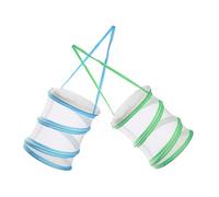 FELTECHELECTR 2 Pièces Cage à Insectes Pliable Portable pour Observation et Élevage Filet Respirant avec Fermeture Éclair Habitat Pop-up Léger pour Lépidoptères et Insectes Couleurs Vives Bleu