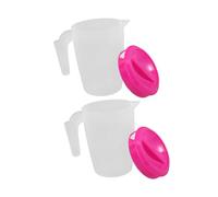 FELTECHELECTR 2 pièces Pichet Froid avec Couvercle Set de Bouilloire Réutilisable pour Eau Jus et Infusion Design Élégant pour Réfrigérateur et Restaurant