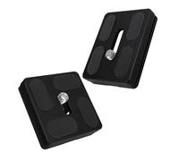 FELTECHELECTR 2 pièces Plaque de Montage Trépied Aluminium Plaque Attache Rapide pour Support Caméra DSLR Kit Noir