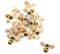 FELTECHELECTR 20 Pièces Breloques Abeille en Alliage avec Strass, Résistantes et Solides, Décoration Élégante pour Nail Art et Créations Artisanales Originales