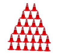 FELTECHELECTR 25 pièces Panneaux de Signalisation Plastique et Cônes de Circulation Miniatures Accessoires DIY pour Maquette de Route et Jeu de Simulation sur Tableau de Sable